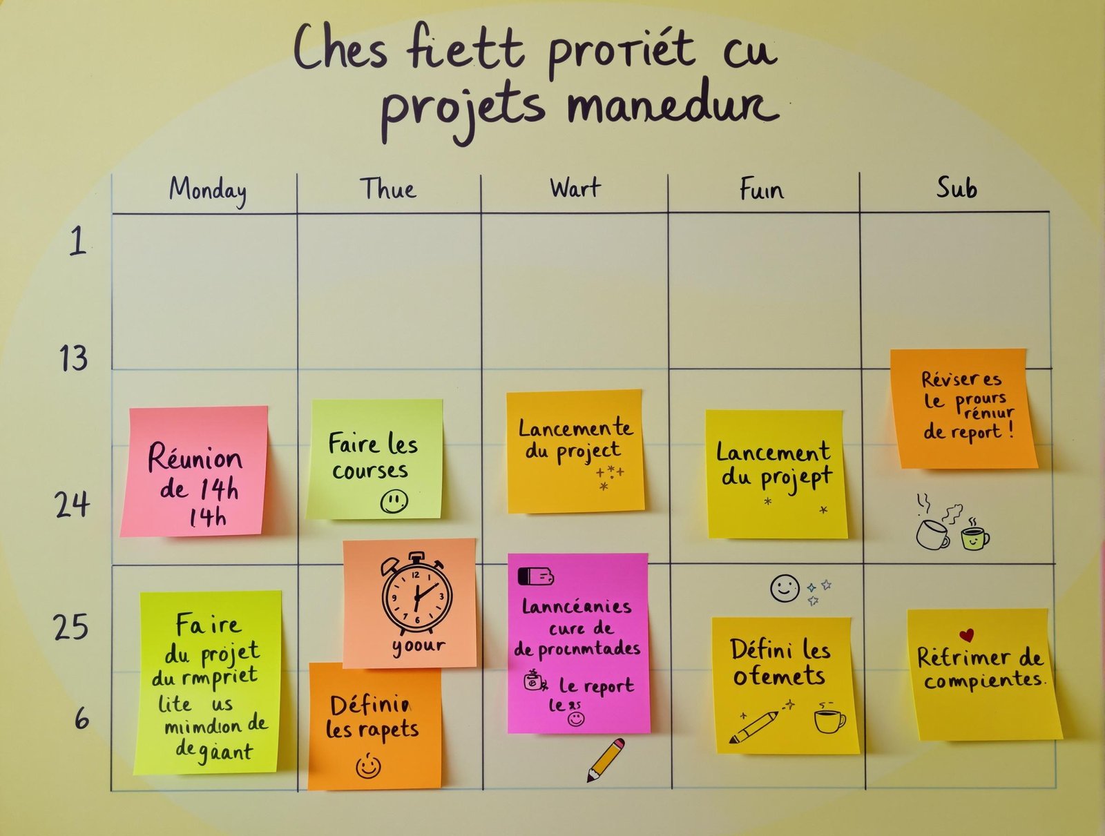 calendrier projet - image générée par Mistral AI